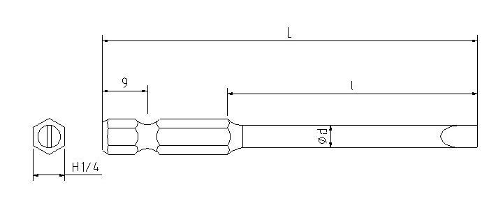 SH6.35一字起子头带变径