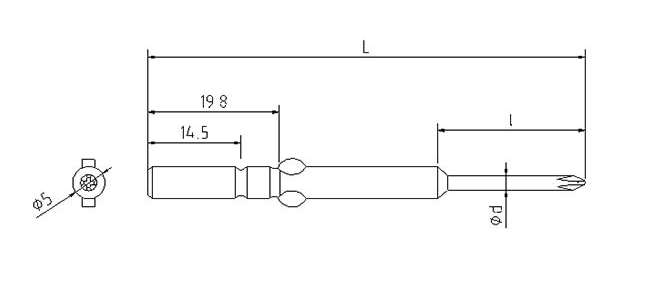 φ5十字起子头，带变径