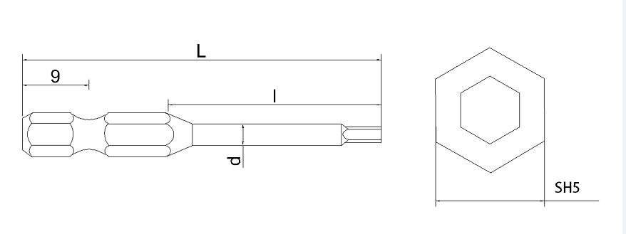 SH5六角起子头带变径