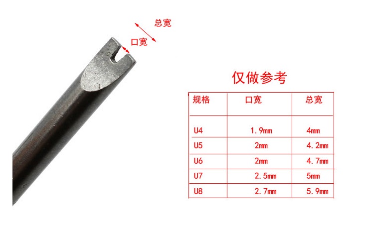 U型电批头规格